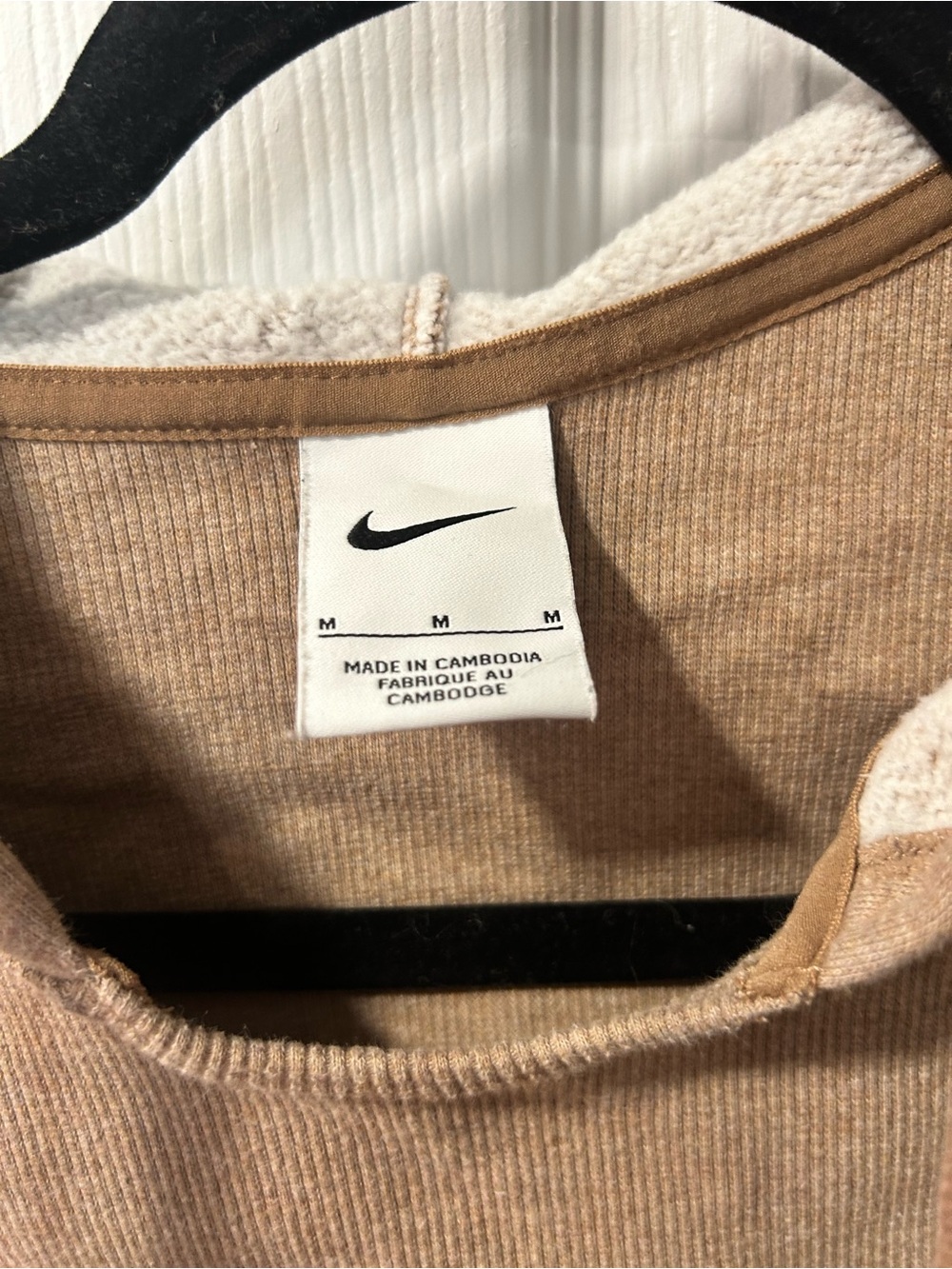 Nike Women's Cropped Hoodie Sweatshirt - Beige/Tan - Picture 2 of 4